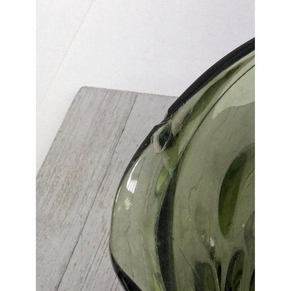 Hazel Atlas Eldorado Avocado Green Optic Dot Glass Pitcher 8" Tall - Picture 4 of 7